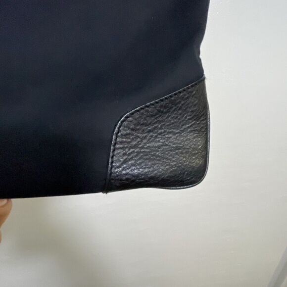 BURBERRY Black Canvas Leather Logo BSX Stowell Travel Tote Bag Purse - Picture 3 of 16